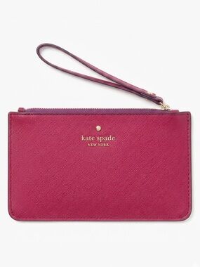 Kate Spade Red Saffiano Leather Wristlet with Gold Hardware